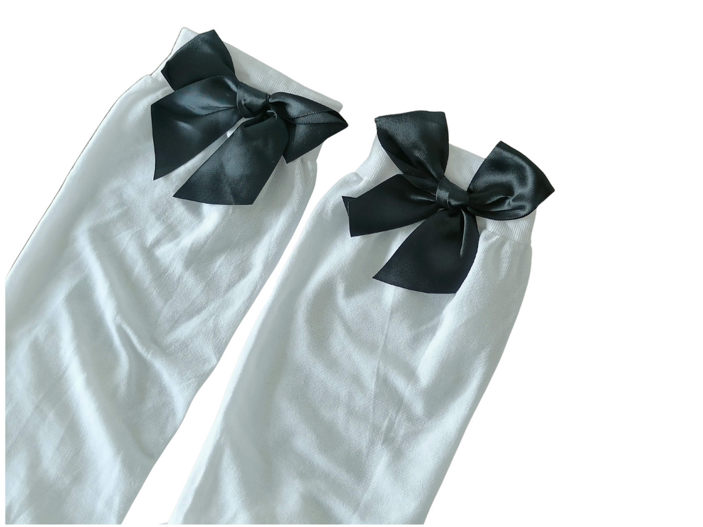 White satin discount stockings